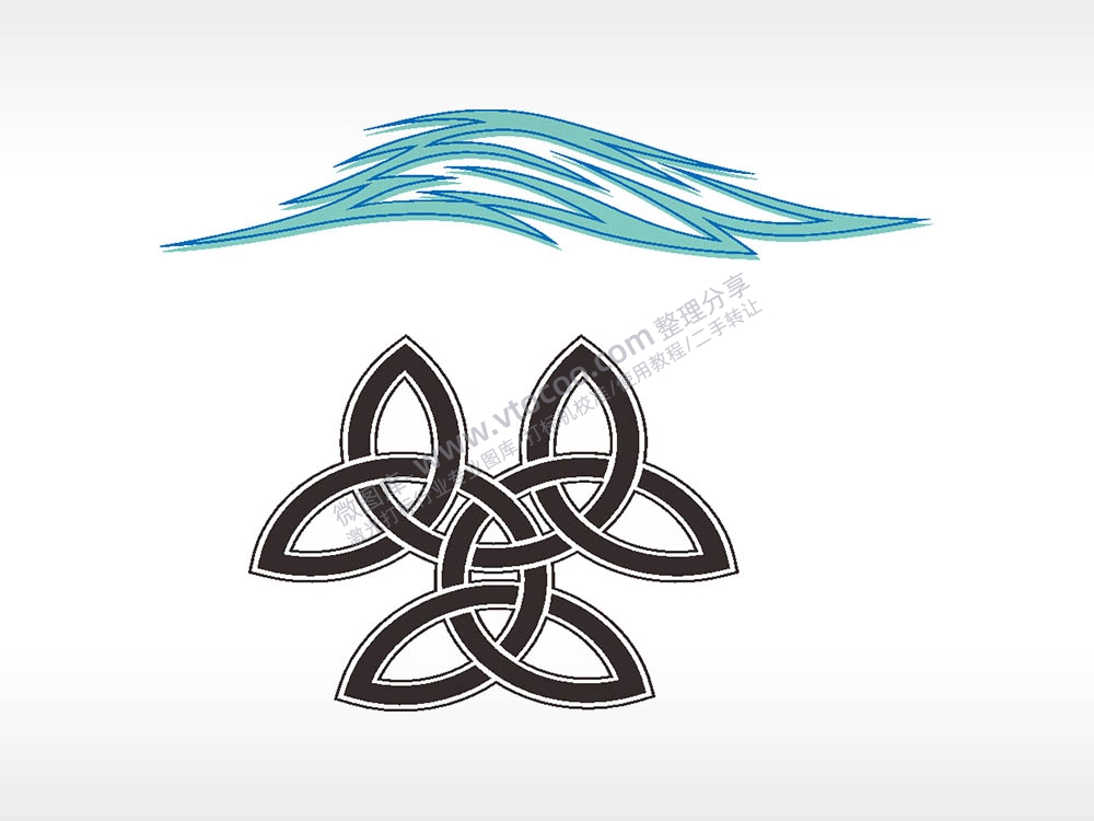 花瓣结合汽车贴花精品车贴精选AI8.0格式激光打标文件通用矢量图