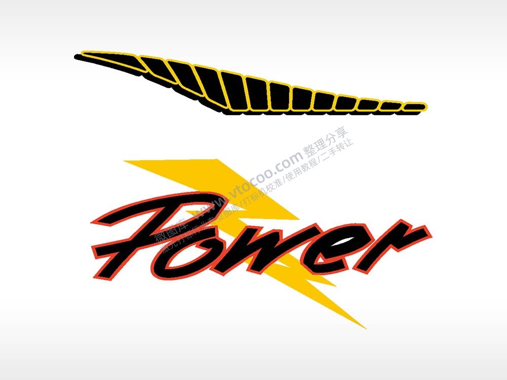 Power汽车贴花精品车贴精选AI8.0格式激光打标文件通用矢量图