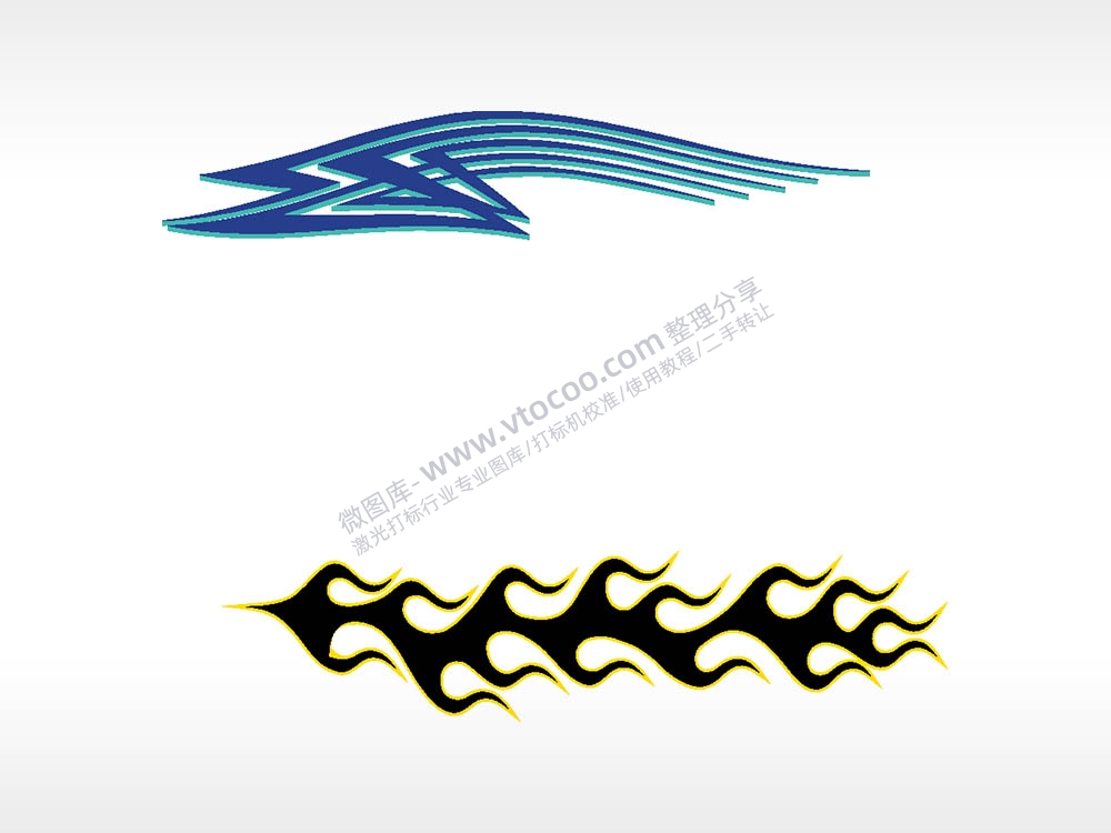 线条汽车贴花精品车贴精选AI8.0格式激光打标文件通用矢量图