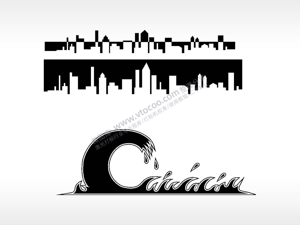 浪花汽车贴花精品车贴精选AI8.0格式激光打标文件通用矢量图