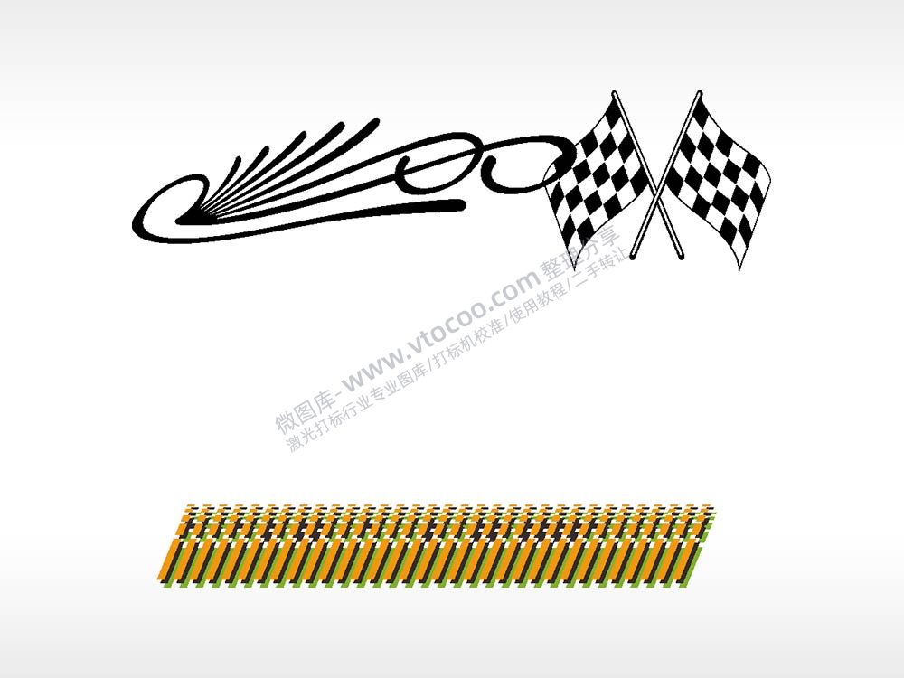 赛车旗汽车贴花精品车贴精选AI8.0格式激光打标文件通用矢量图