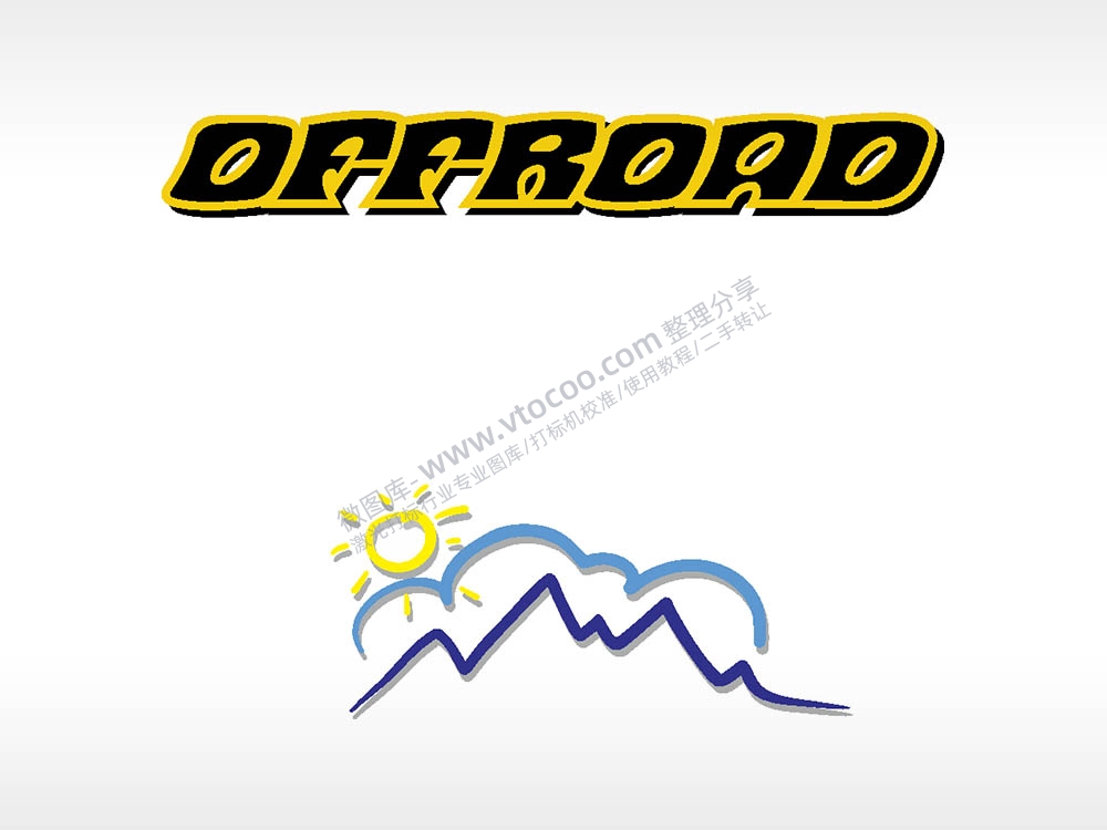 OFFROAD 线条涂鸦形状山水图汽车贴花卡通名图