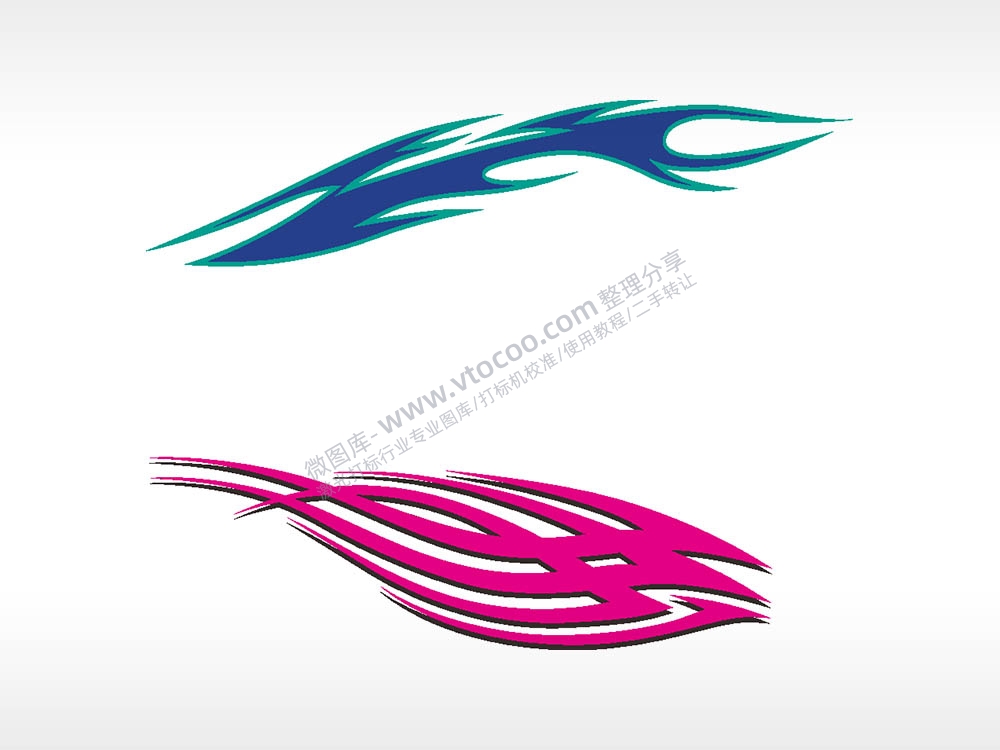 波线纹汽车贴花精品车贴精选AI8.0格式激光打标文件通用矢量图