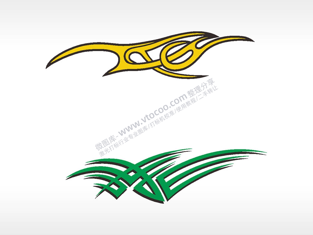 汽车贴花卡通名图精品车贴精选AI8.0格式激光打标文件通用矢量图