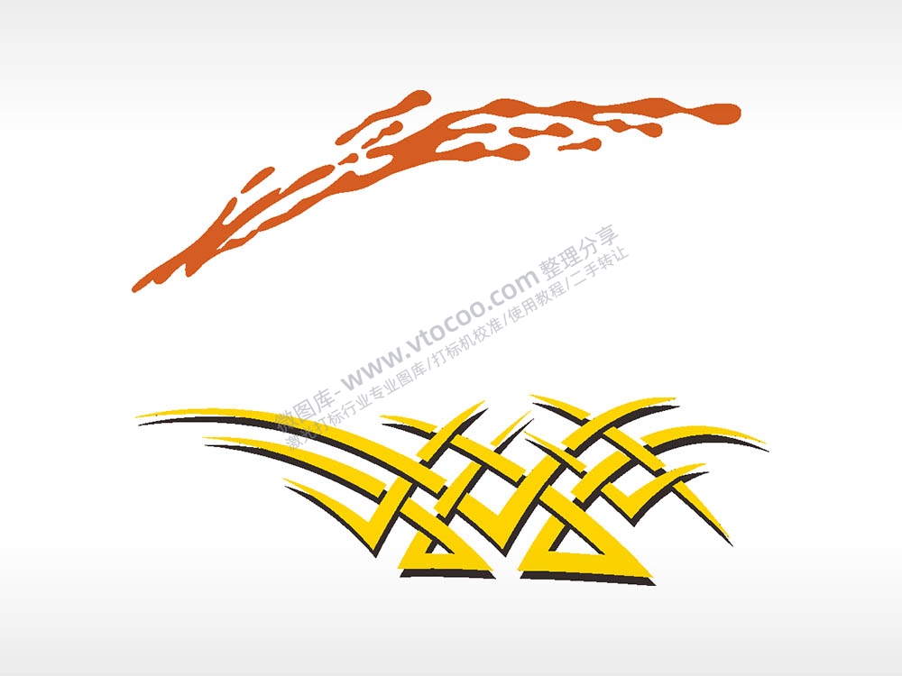 稻草溅水汽车贴花精品车贴精选AI8.0格式激光打标文件通用矢量图