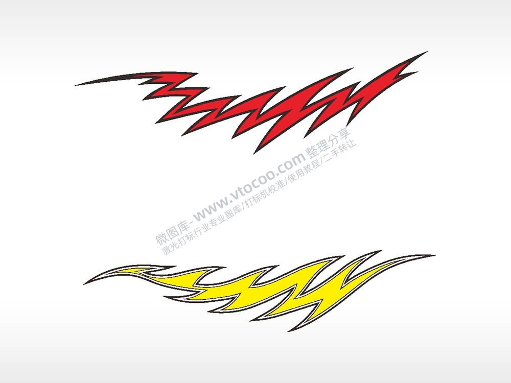 线条涂鸦形状汽车贴花卡通名图AI8.0格式激光打标文件通用矢量图