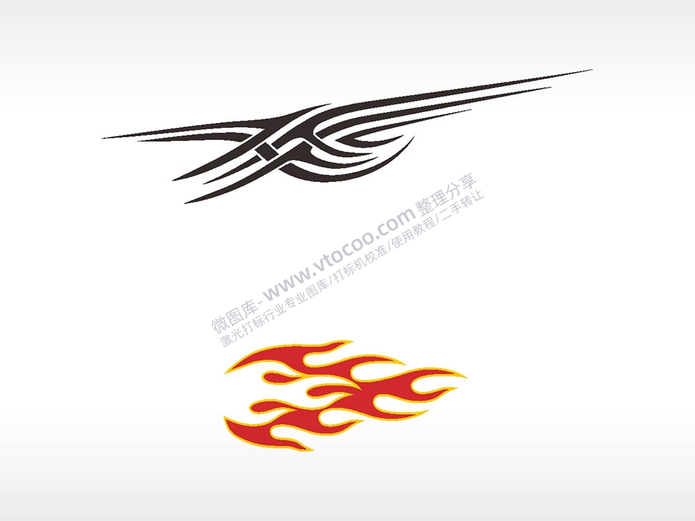 涂鸦波纹汽车贴花卡通名图AI8.0格式激光打标文件通用矢量图