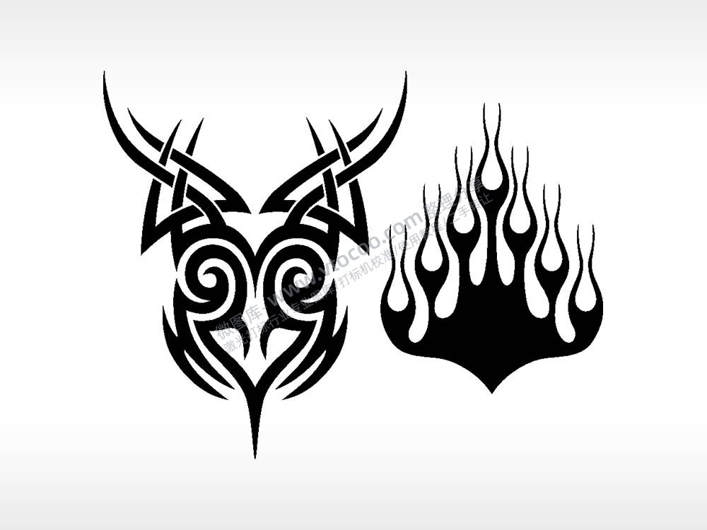 图腾涂鸦汽车贴花精品车贴精选AI8.0格式激光打标文件通用矢量图