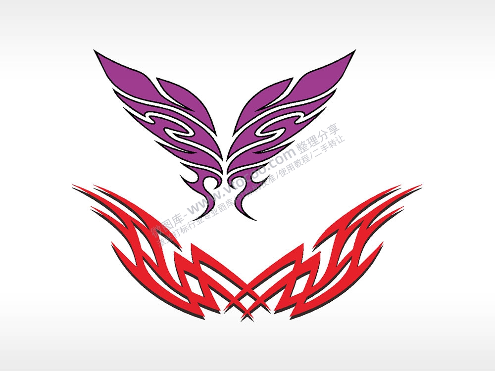 图腾蝴蝶汽车贴花卡通名图精品车贴精选