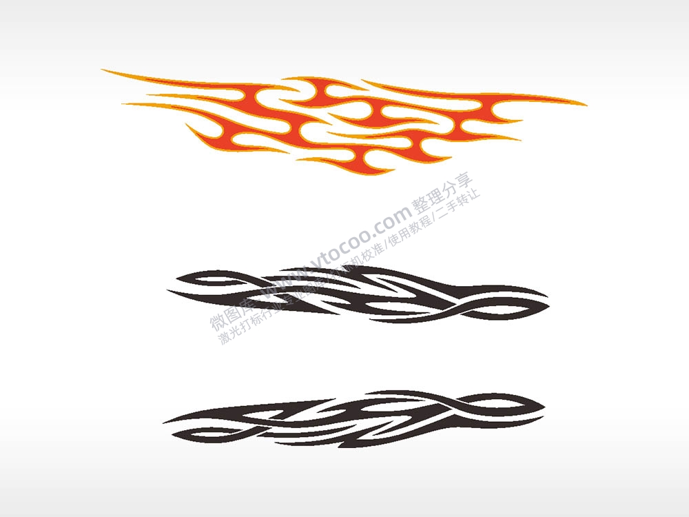 涂鸦形状汽车贴花精品车贴精选AI8.0格式激光打标文件通用矢量图