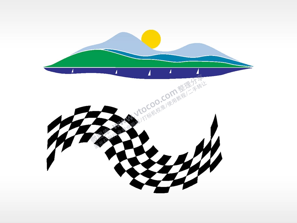 赛车旗帜汽车贴花精品车贴精选AI8.0格式激光打标文件通用矢量图