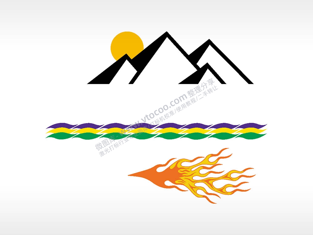 山太阳火鸟汽车贴花车贴精选AI8.0格式激光打标文件通用矢量图