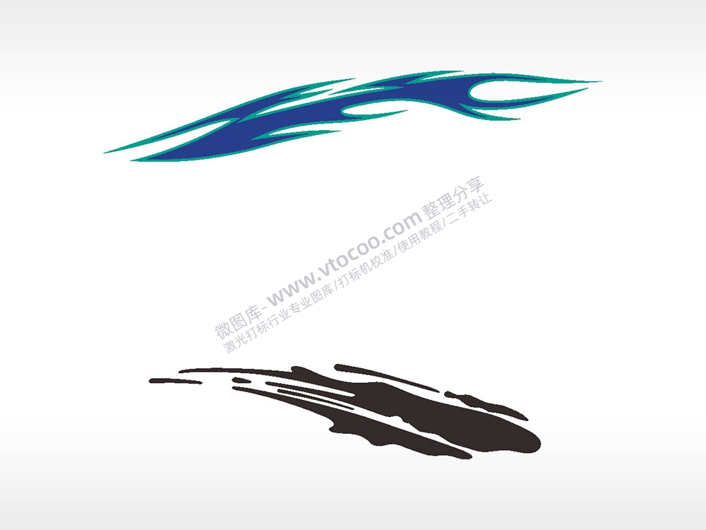 线条涂鸦形状汽车精品车贴精选AI8.0格式激光打标文件通用矢量图