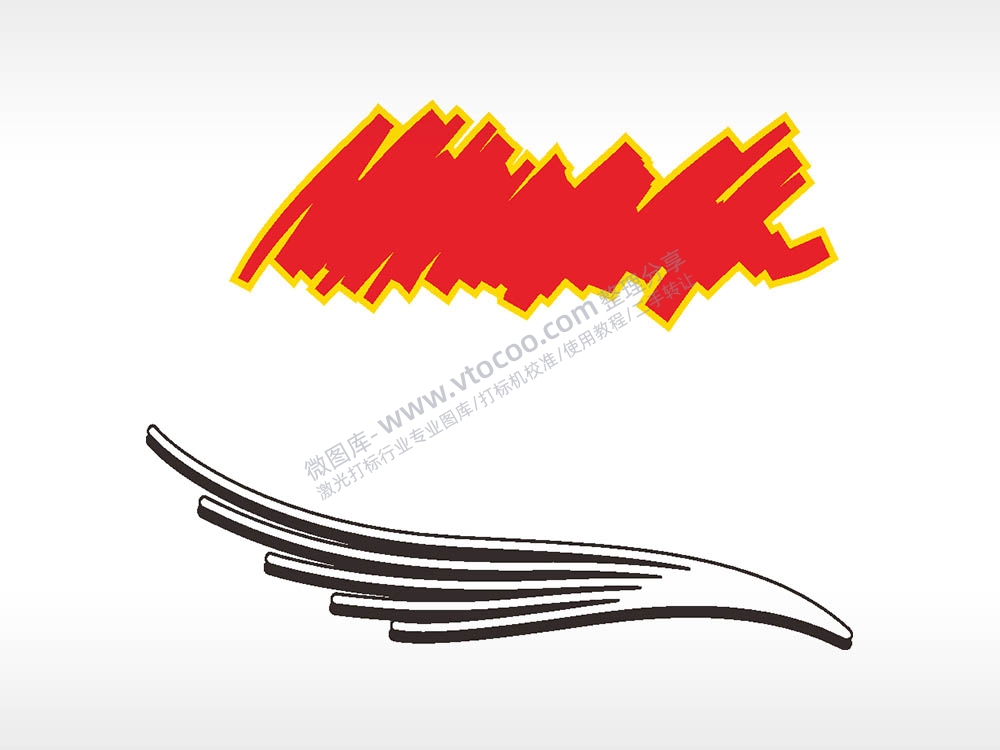 单翼线条汽车贴花精品车贴精选AI8.0格式激光打标文件通用矢量图