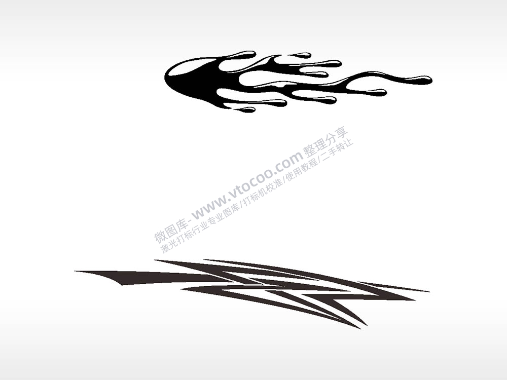 水滴汽车贴花精品车贴精选AI8.0格式激光打标文件通用矢量图