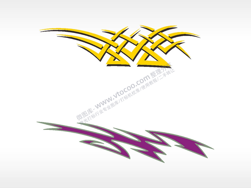 涂鸦汽车贴花精品车贴精选AI8.0格式激光打标文件通用矢量图