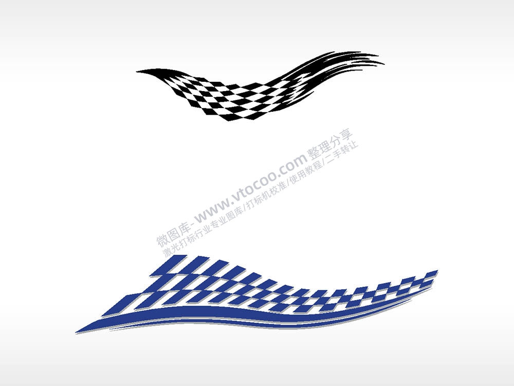 比赛旗帜汽车贴花精品车贴精选AI8.0格式激光打标文件通用矢量图