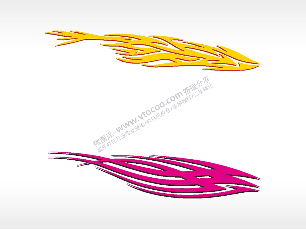 汽车贴花卡通名图精品车贴精选AI8.0格式激光打标文件通用矢量图