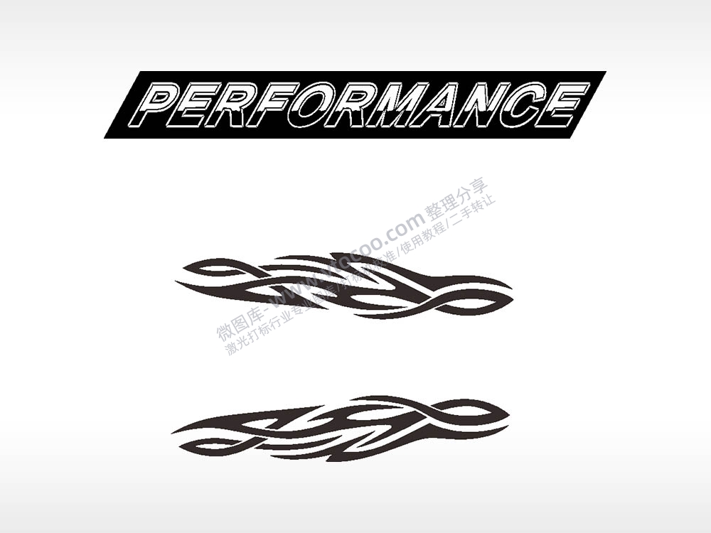PERFORMANCE汽车贴花AI8.0格式激光打标文件通用矢量图