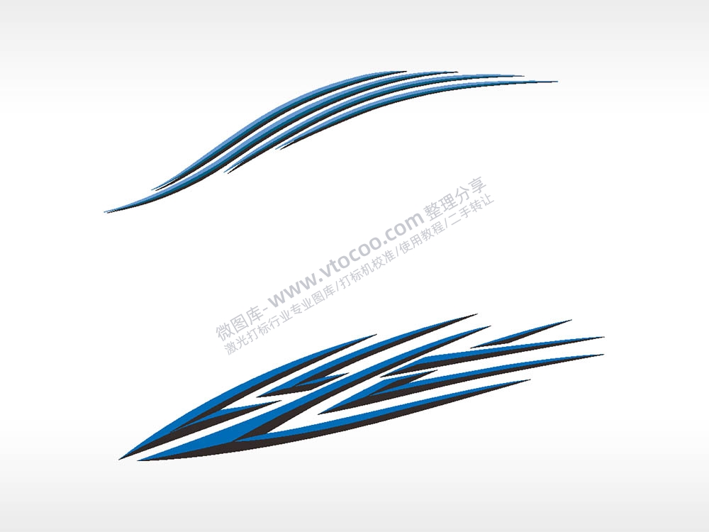 线条汽车贴花精品车贴精选AI8.0格式激光打标文件通用矢量图