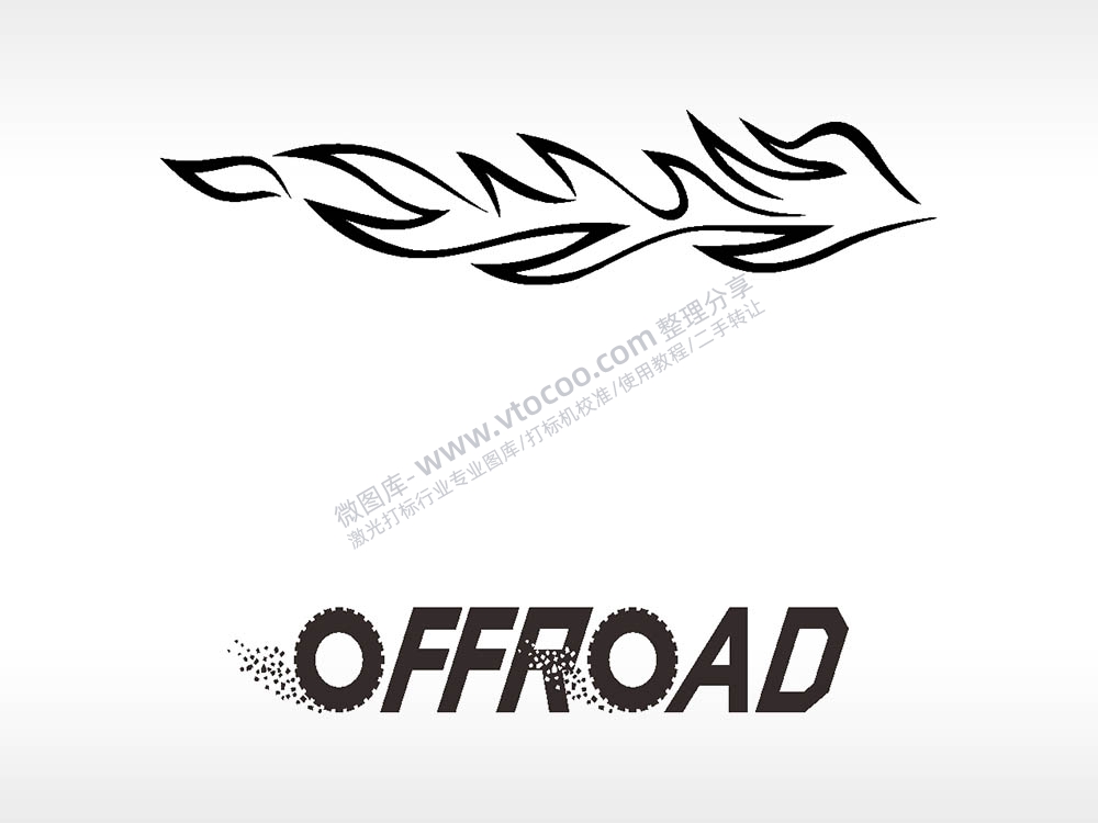 OFFROAD汽车贴花卡通名图AI8.0格式激光打标文件通用矢量图