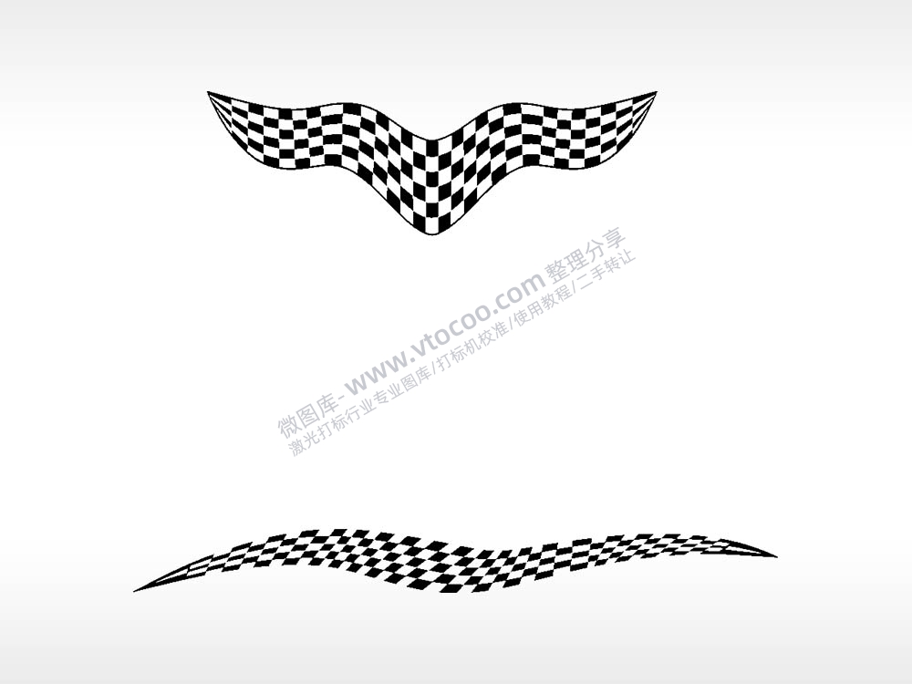 比赛旗帜汽车贴花精品车贴精选AI8.0格式激光打标文件通用矢量图