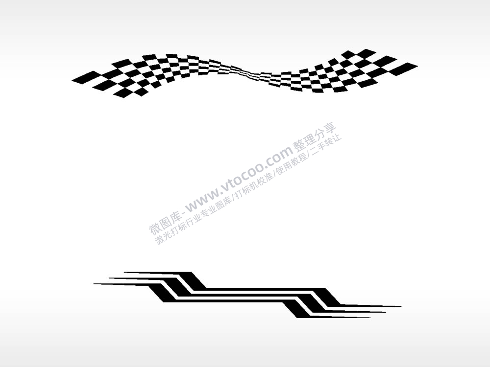 汽车贴花卡通名图精品车贴精选AI8.0格式激光打标文件通用矢量图