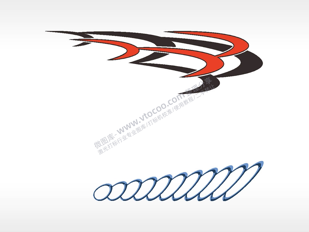 雷达波纹汽车贴花精品车贴精选AI8.0格式激光打标文件通用矢量图