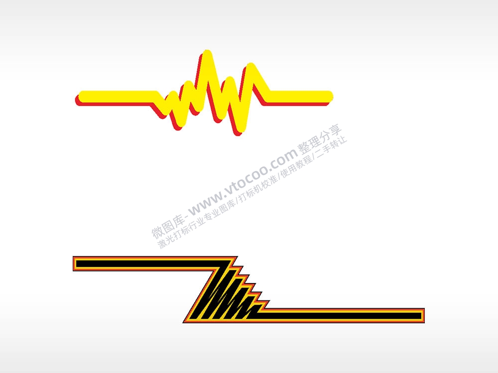 电波线条汽车贴花精品车贴精选AI8.0格式激光打标文件通用矢量图