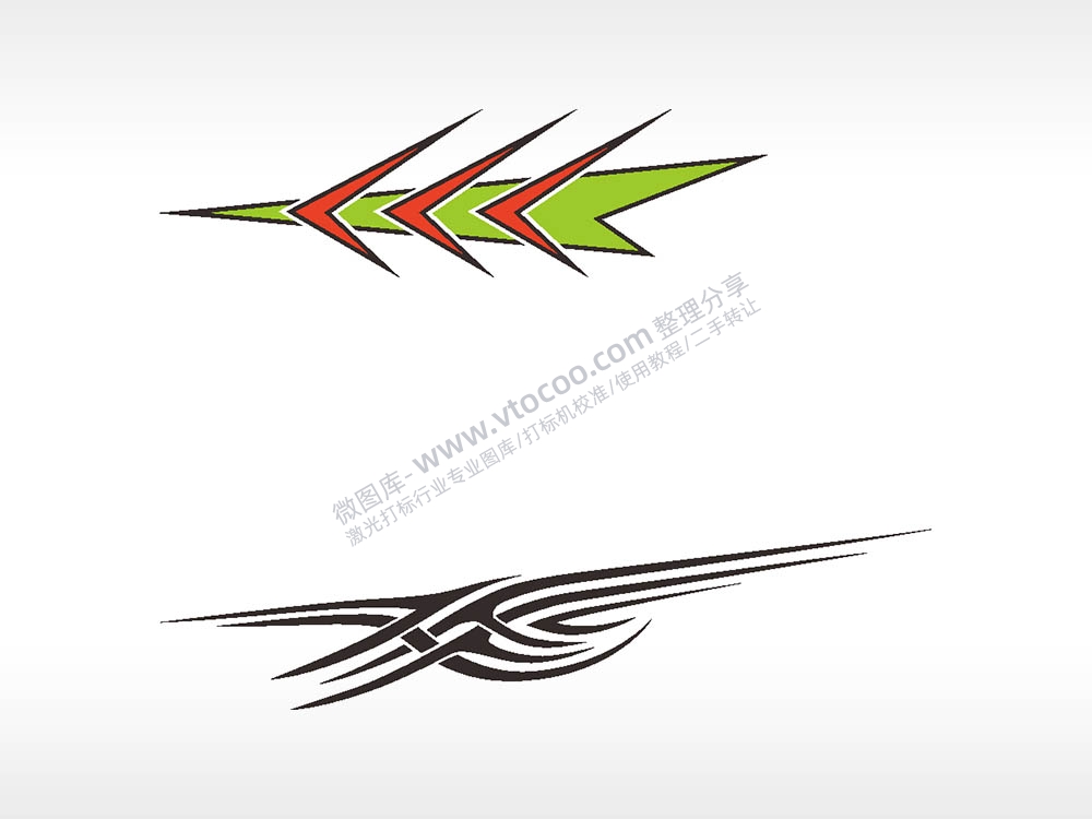 三角线汽车贴花精品车贴精选AI8.0格式激光打标文件通用矢量图