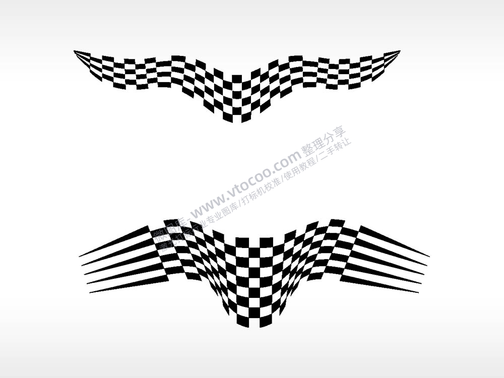 比赛旗帜汽车贴花精品车贴精选AI8.0格式激光打标文件通用矢量图