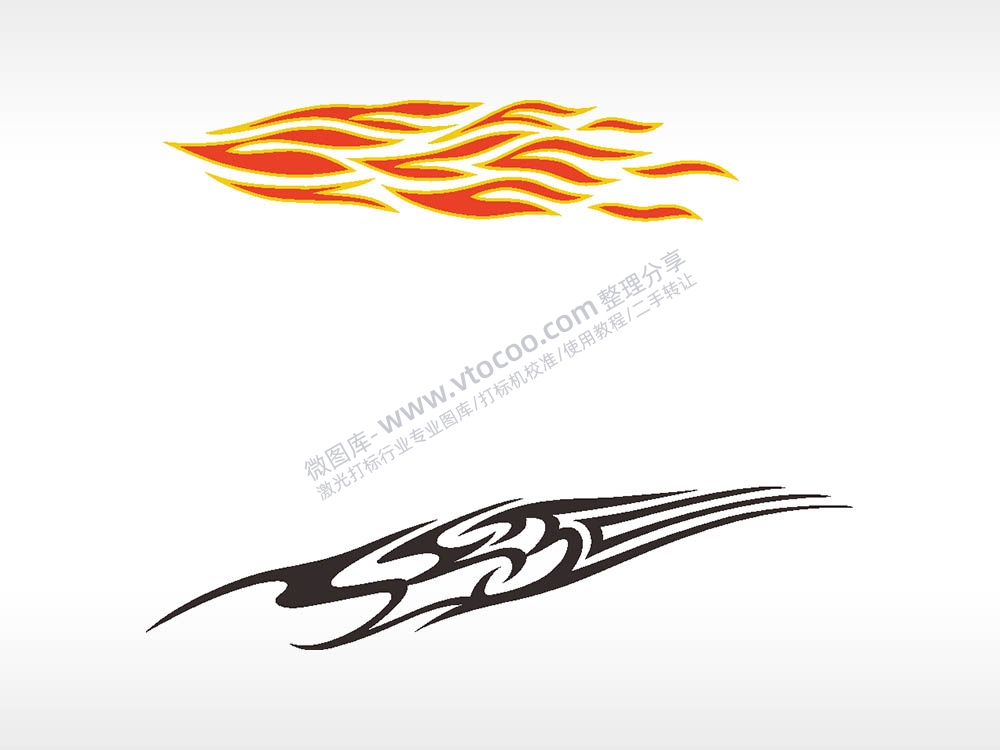 汽车贴花卡通名图精品车贴精选AI8.0格式激光打标文件通用矢量图