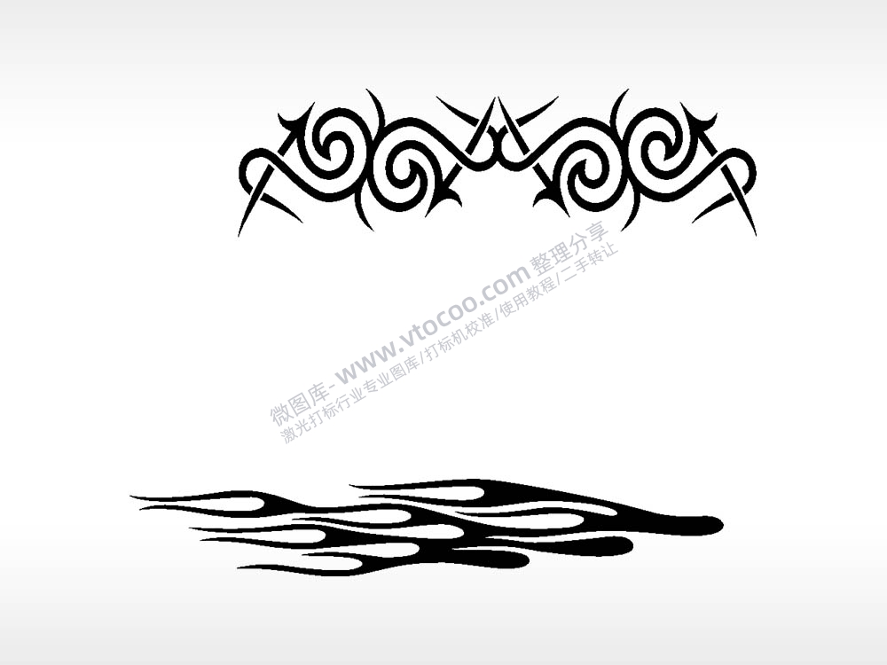 图腾冠冕汽车贴花精品车贴精选AI8.0格式激光打标文件通用矢量图