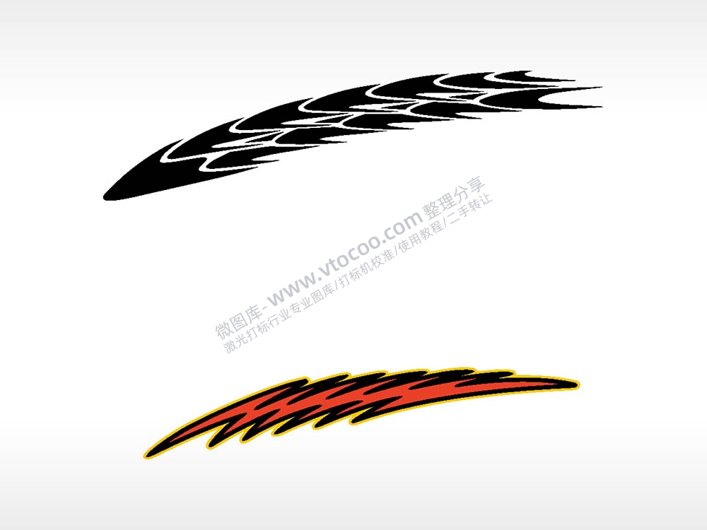 汽车贴花卡通名图精品车贴精选AI8.0格式激光打标文件通用矢量图