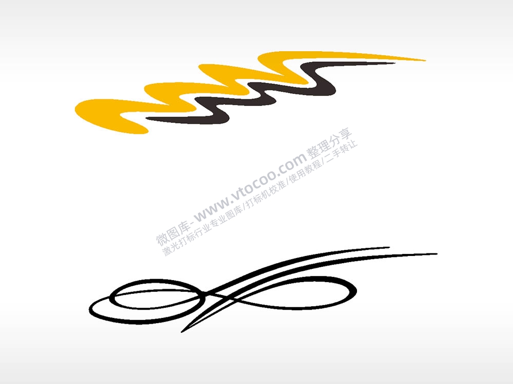 汽车贴花卡通名图精品车贴精选AI8.0格式激光打标文件通用矢量图