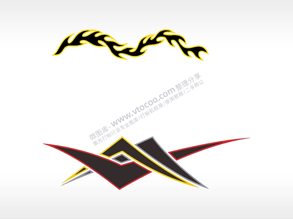 汽车贴花卡通名图精品车贴精选AI8.0格式激光打标文件通用矢量图