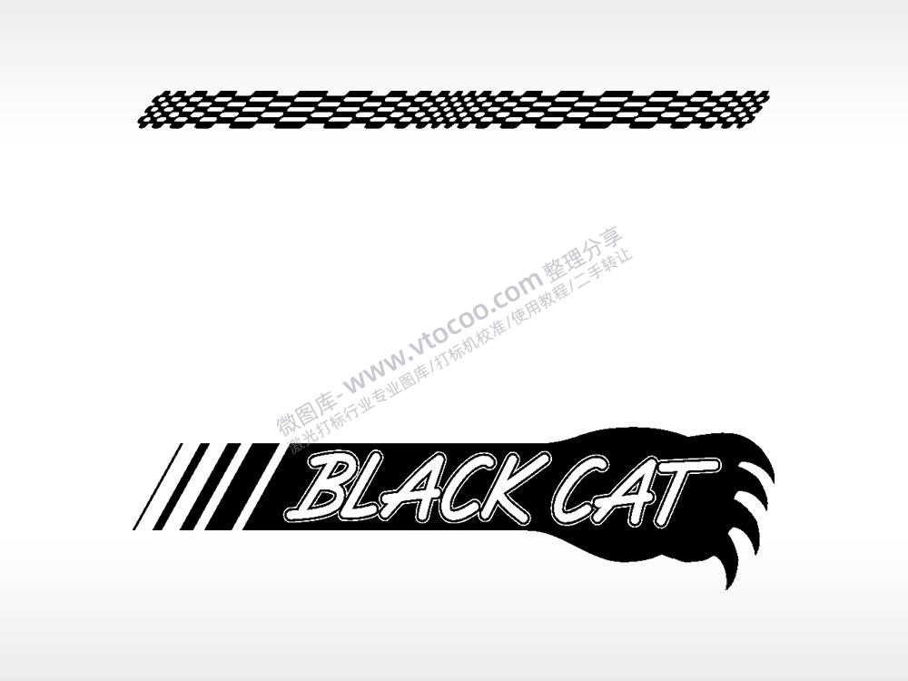 BLACK CAT汽车贴花卡通名图AI8.0格式激光打标文件通用矢量图
