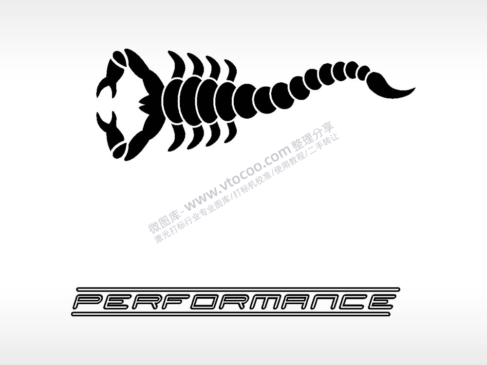 蝎子线条英文汽车贴花精品车贴精选AI8.0格式激光打标文件通用矢量图