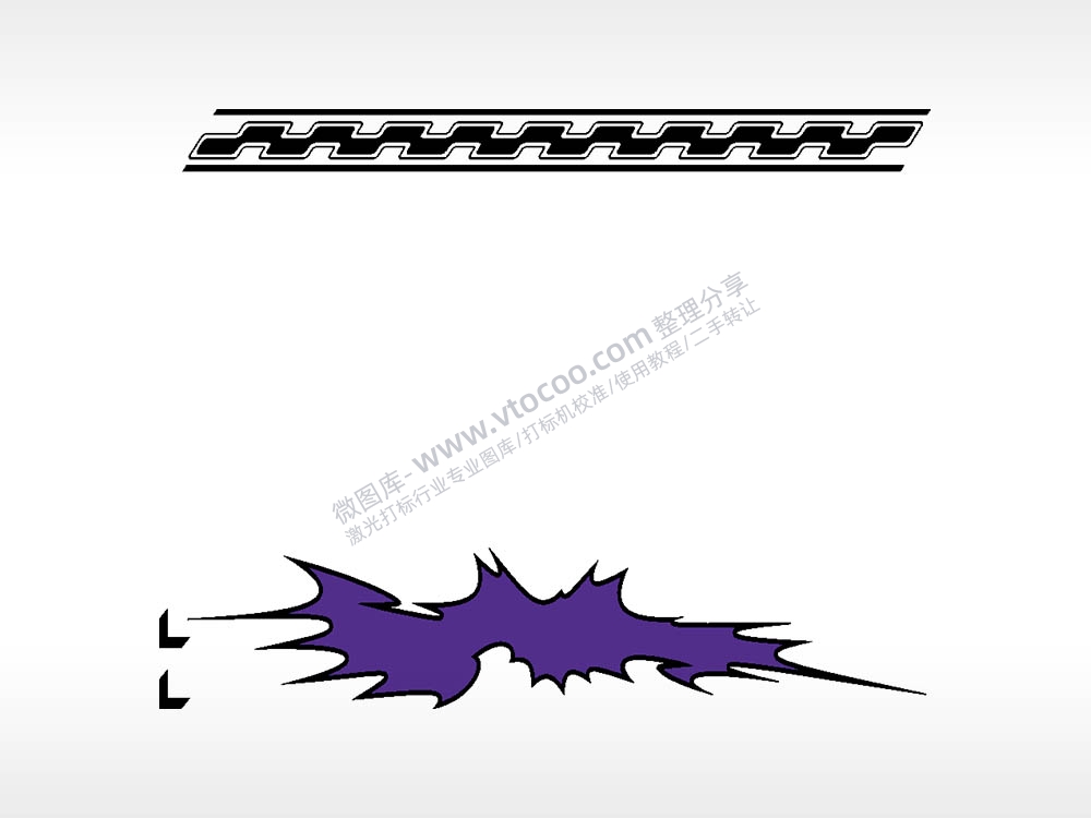 破碎卡通名图精品车贴精选AI8.0格式激光打标文件通用矢量图