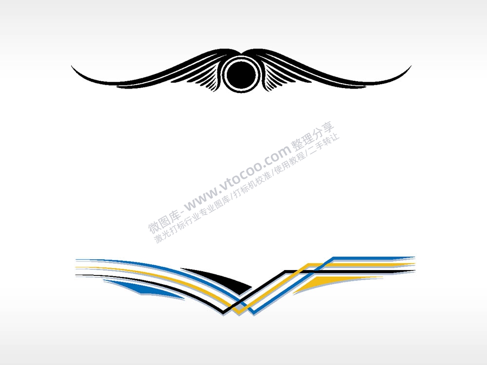 翅膀花卡通名图精品车贴精选AI8.0格式激光打标文件通用矢量图