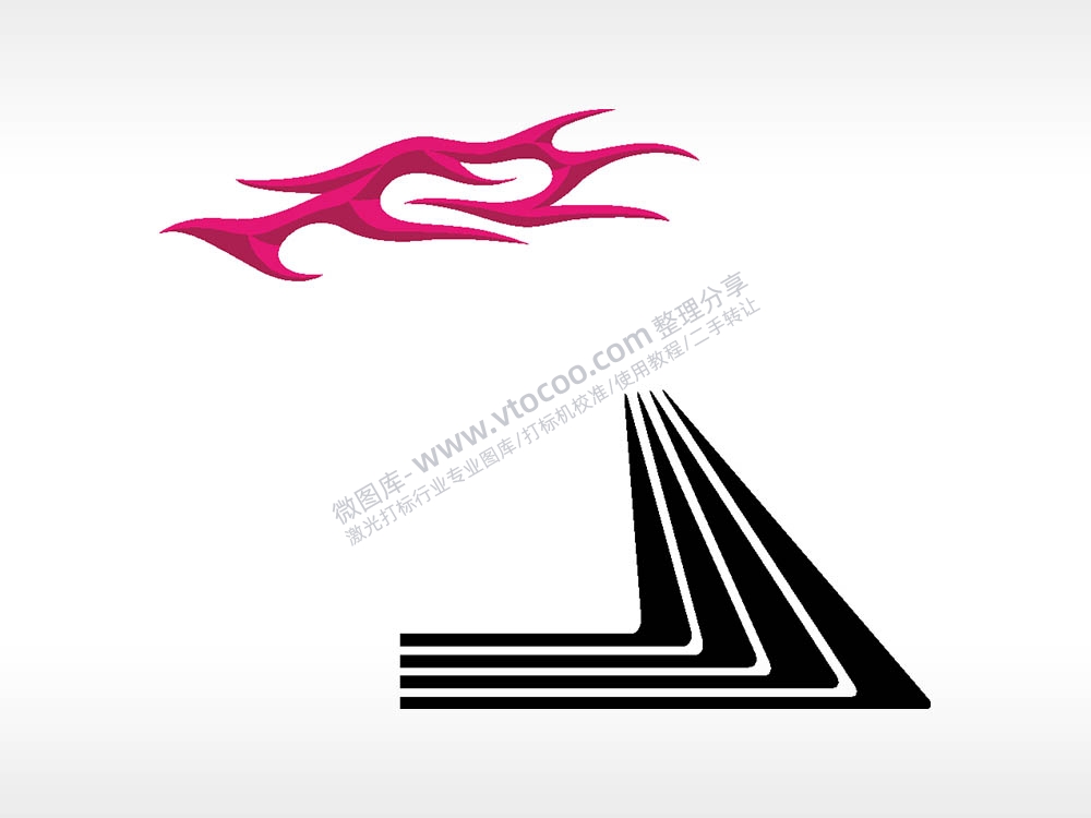 汽车贴花卡通名图精品车贴精选AI8.0格式激光打标文件通用矢量图