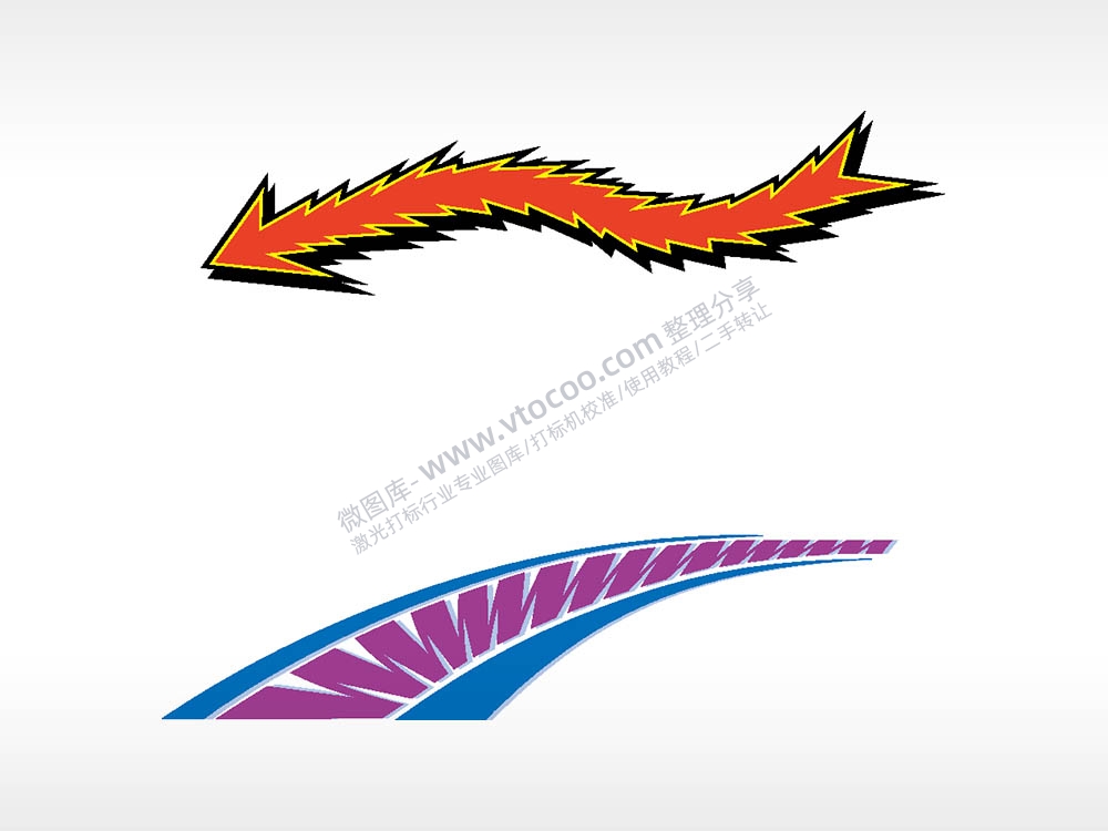 箭头线条汽车贴花精品车贴精选AI8.0格式激光打标文件通用矢量图