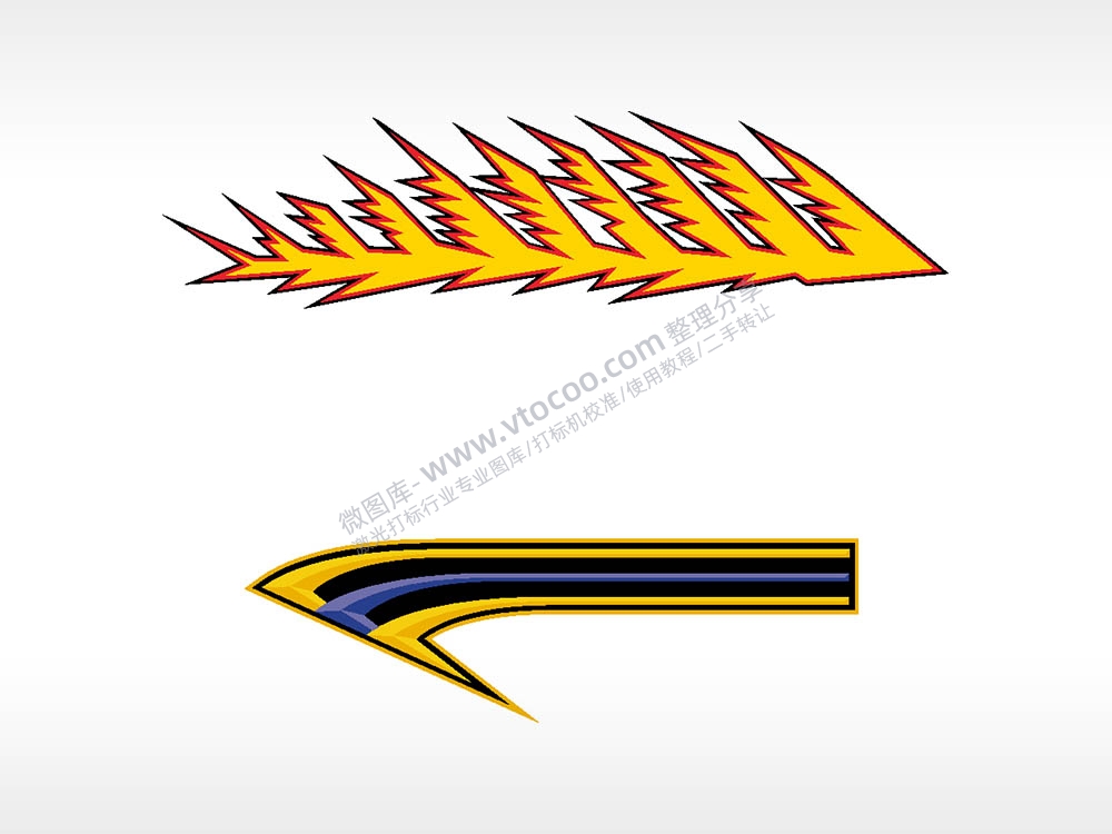 涂鸦汽车贴花精品车贴精选AI8.0格式激光打标文件通用矢量图