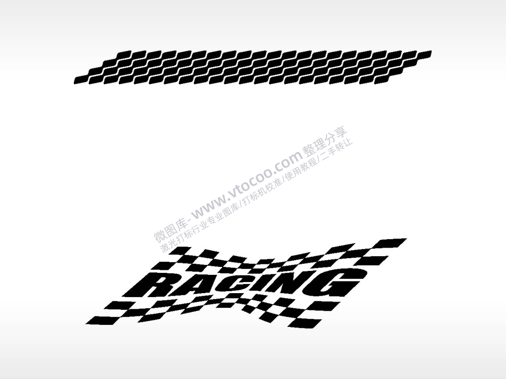 比赛旗帜汽车贴花精品车贴精选AI8.0格式激光打标文件通用矢量图