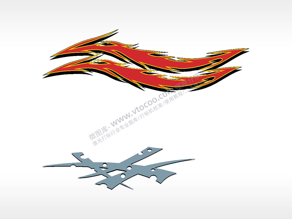 双箭线条卡通名图精品车贴精选AI8.0格式激光打标文件通用矢量图