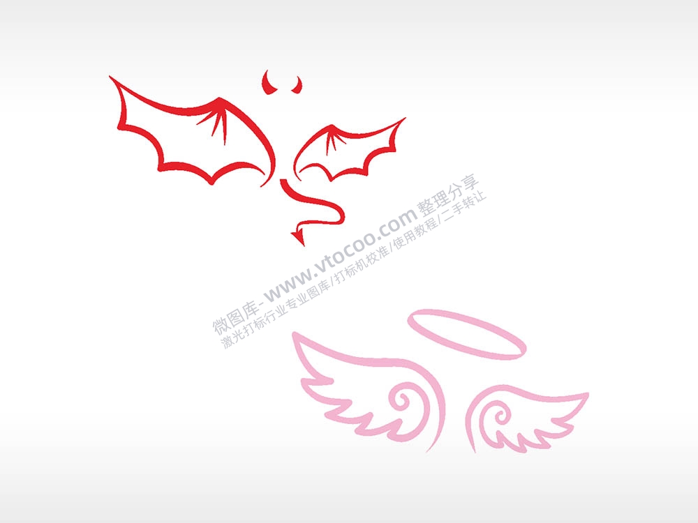恶魔翅膀天使翅膀汽车贴花卡通名图精品车贴精选