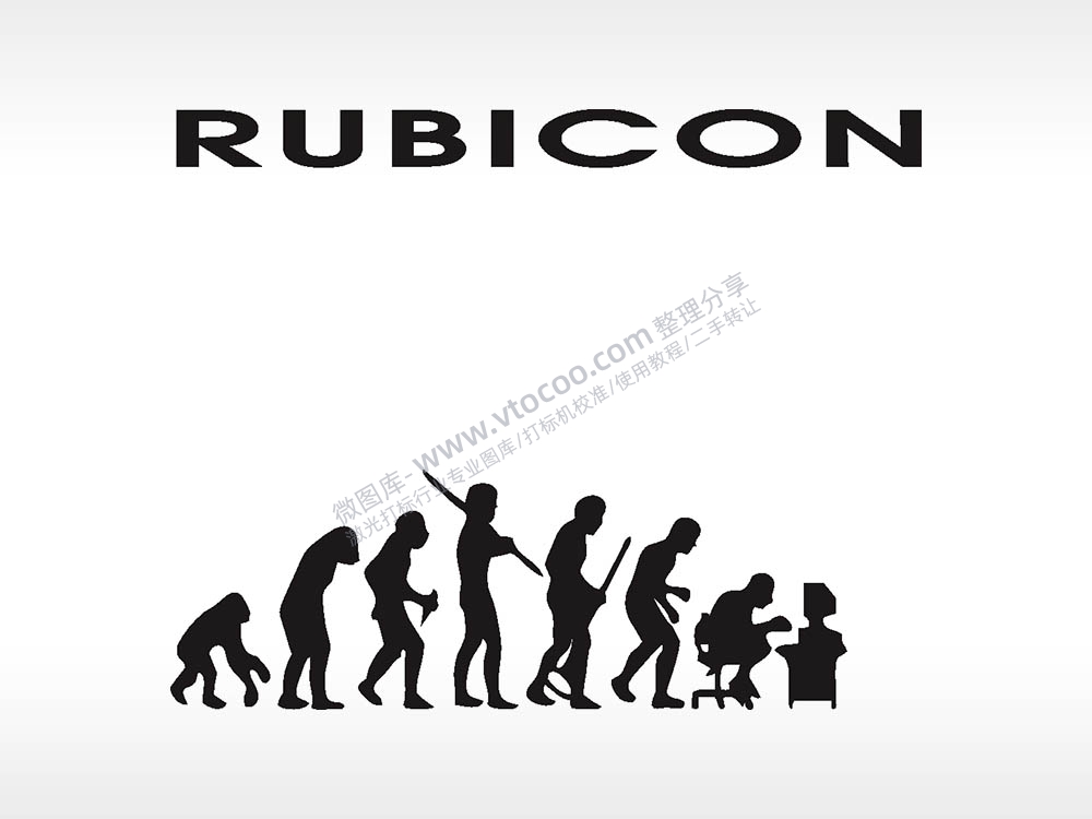 RUBICON原始人进化史字母汽车贴花卡通名图精品车贴精选