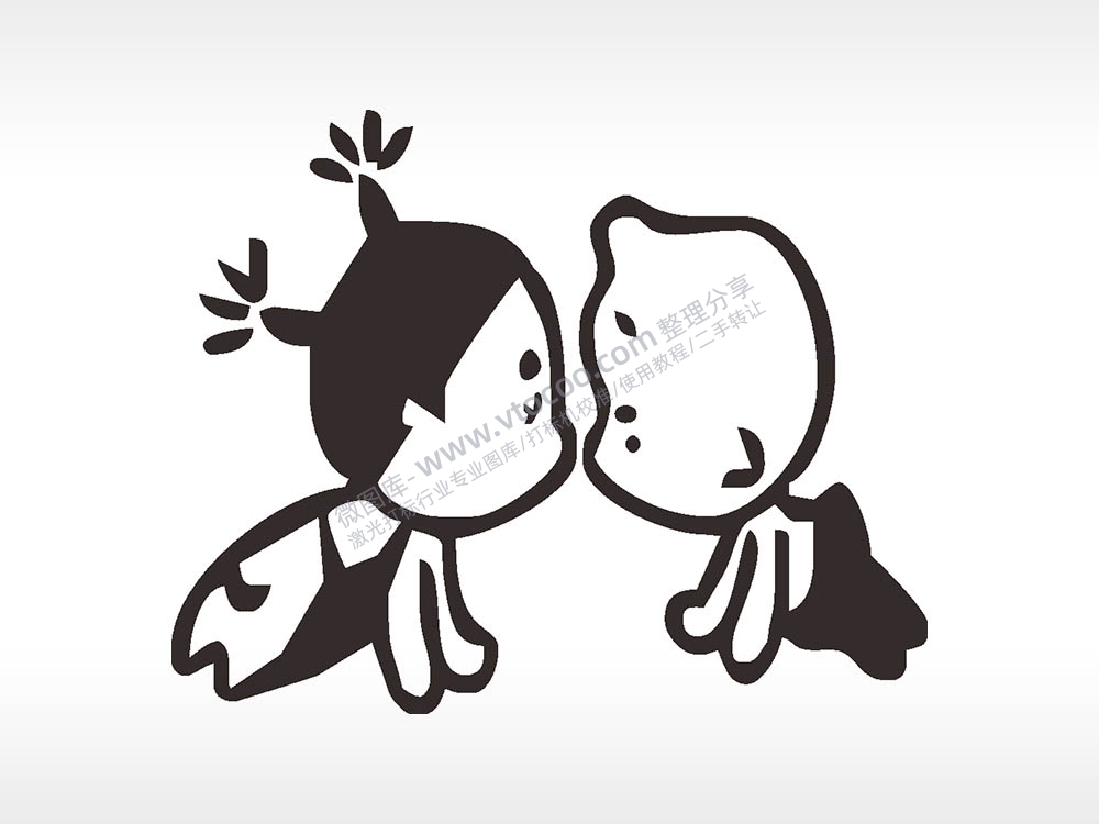 小破孩卡通图名图精品车贴精选AI8.0格式激光打标文件通用矢量图