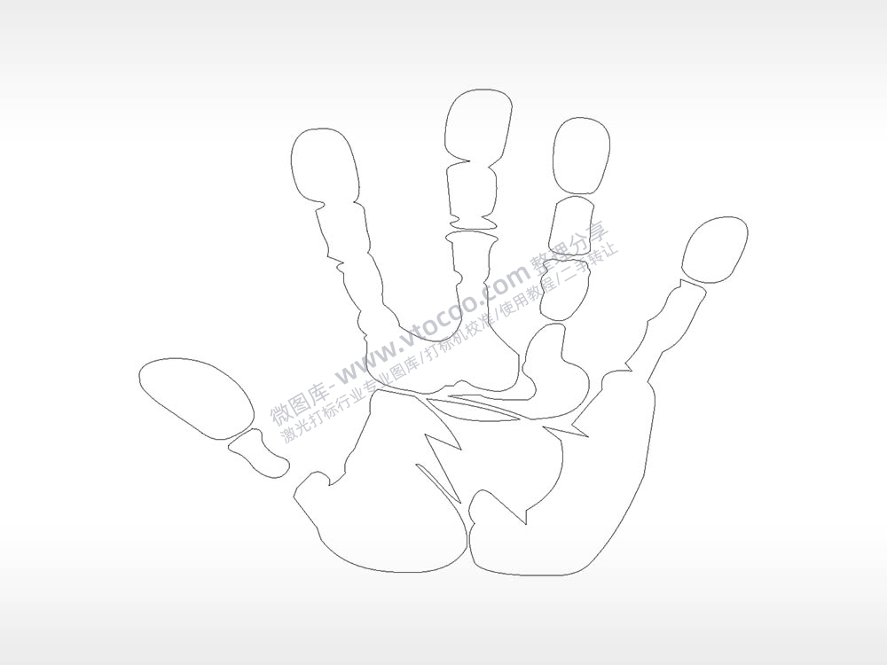 手掌手印汽车贴花精品车贴精选AI8.0格式激光打标文件通用矢量图