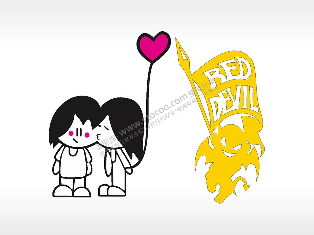 情侣气球恶魔RED DEVIL汽车贴花卡通名图精品车贴精选
